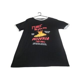 No Boundaries T Shirt Short Sleeve "Tony The‎ Pizza King" Black Mens Size Small
